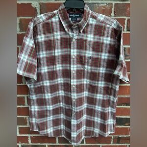 Polo Ralph Lauren Blake Button Down Short Sleeve Red Green Large Plaid Shirt